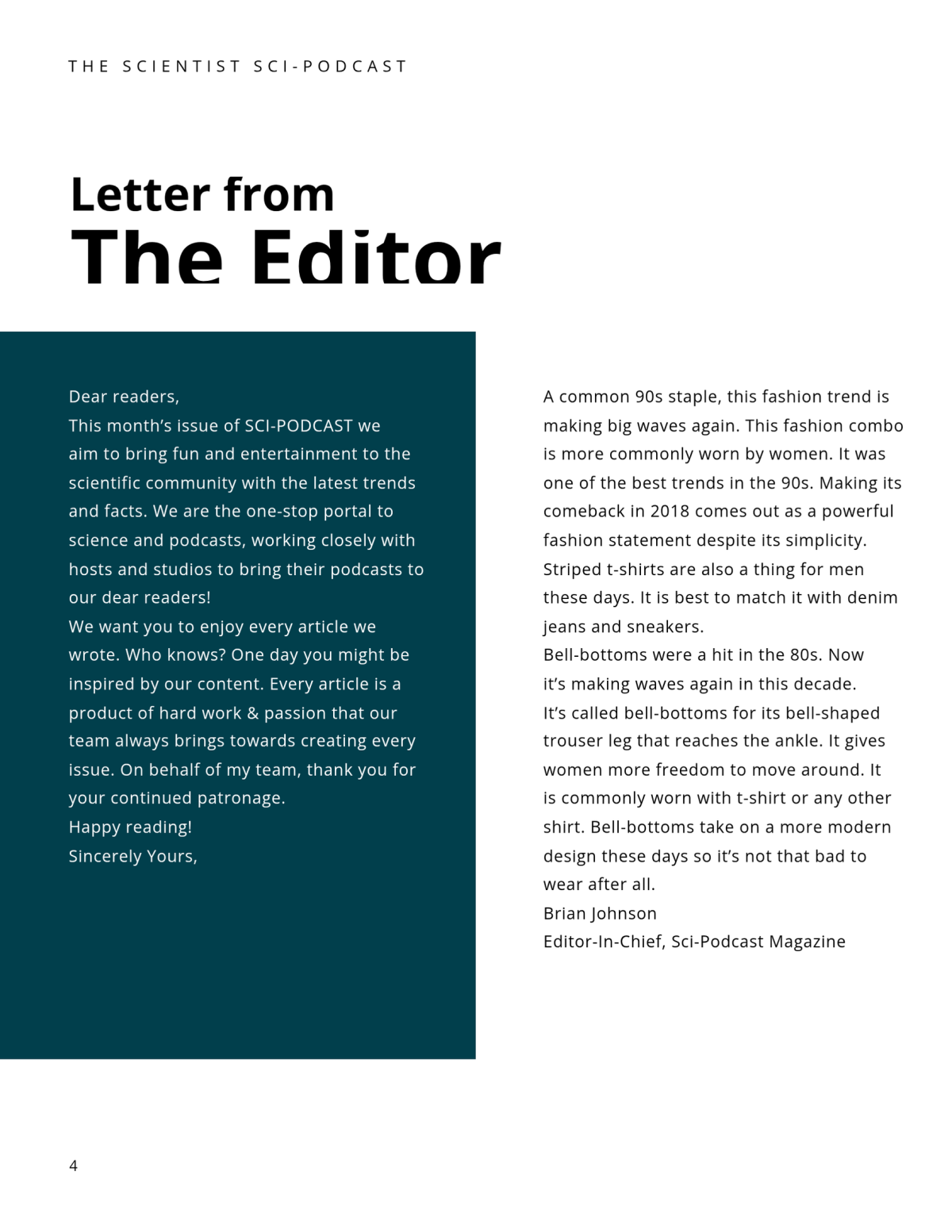Free Science Podcast Magazine Template to Edit Online