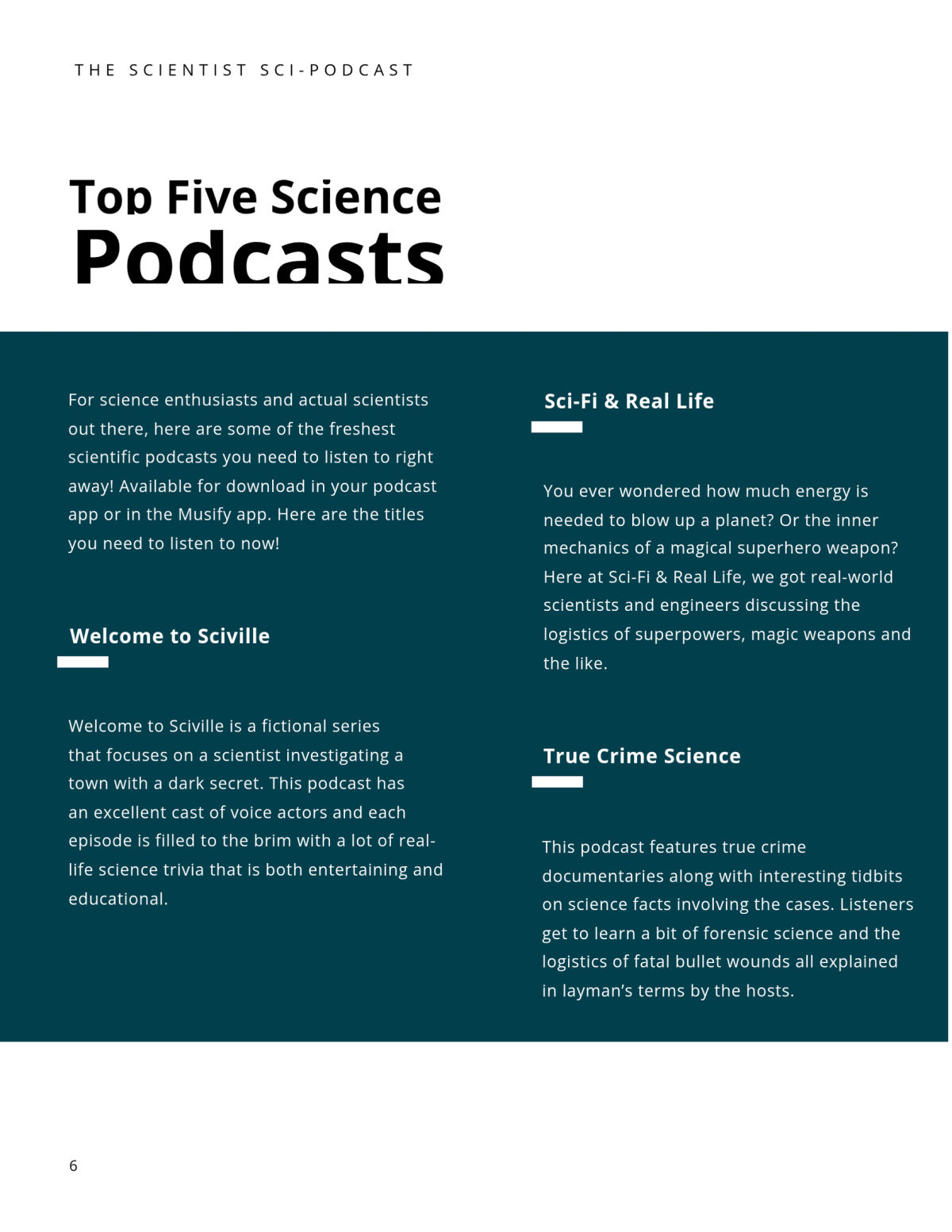 Free Science Podcast Magazine Template to Edit Online