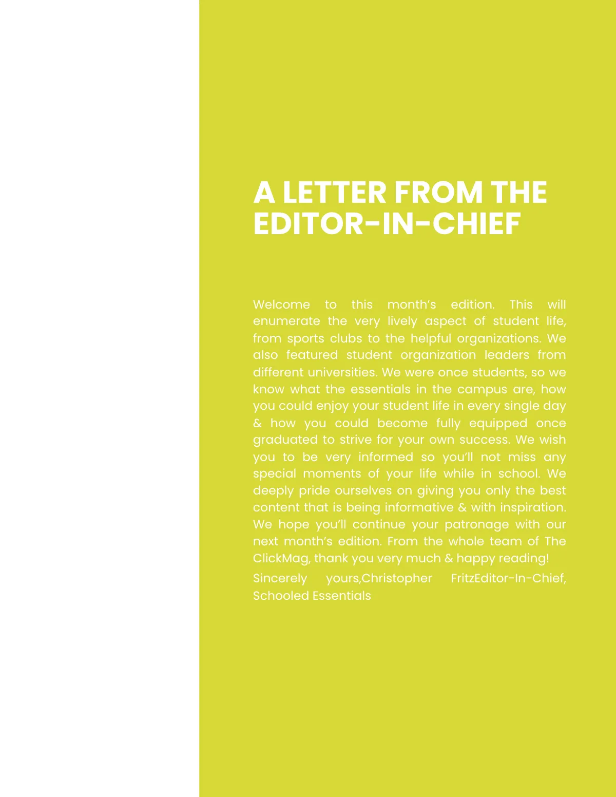 Free School Layout Magazine Template to Edit Online