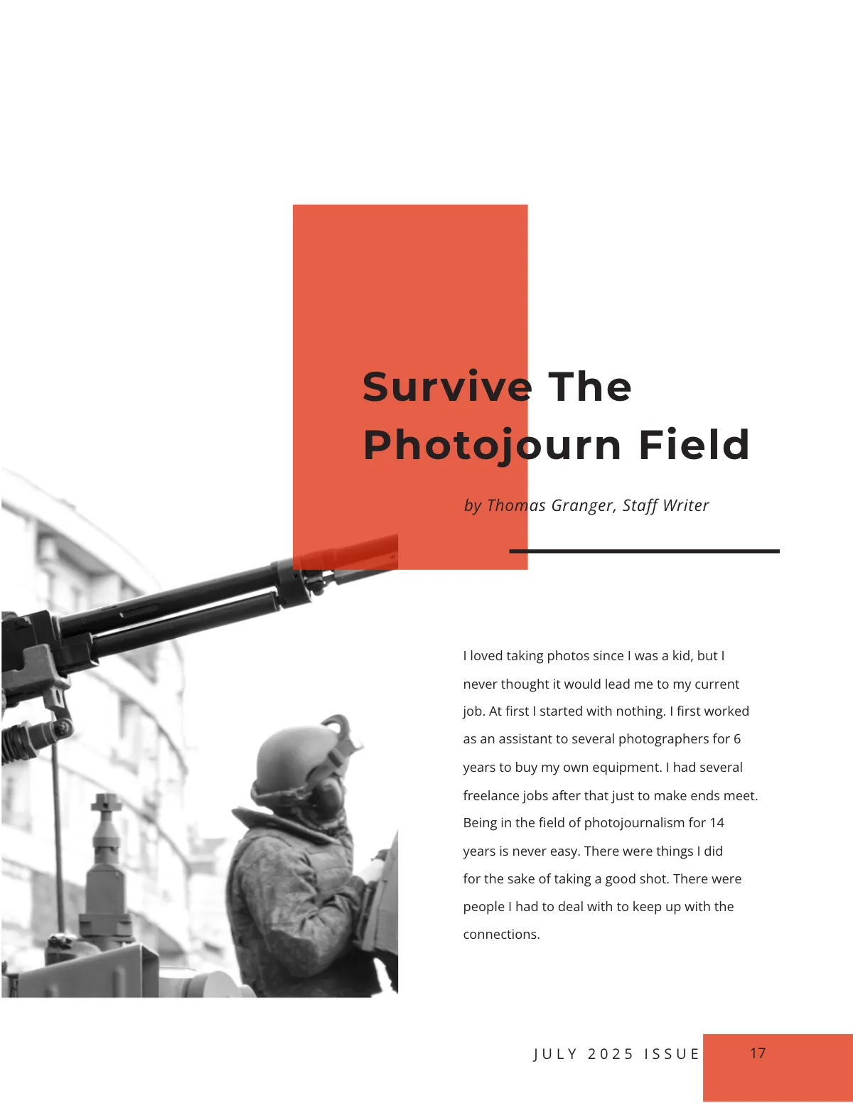 Free Modern Photography Magazine Template to Edit Online
