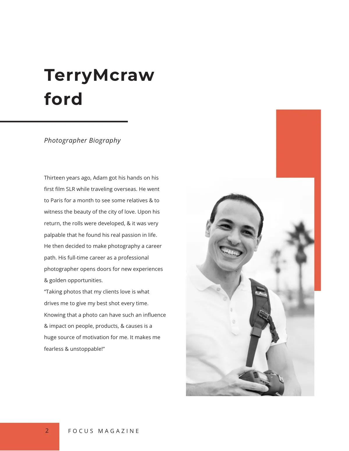 Free Modern Photography Magazine Template to Edit Online