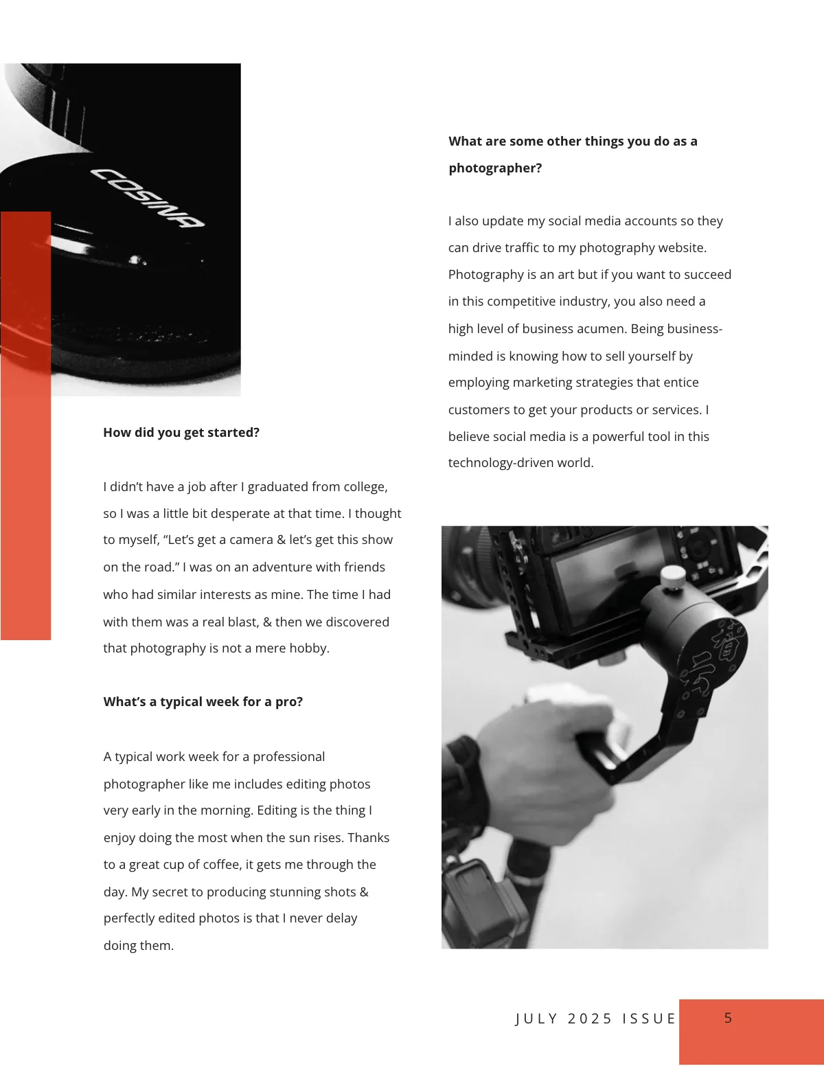 Free Modern Photography Magazine Template to Edit Online