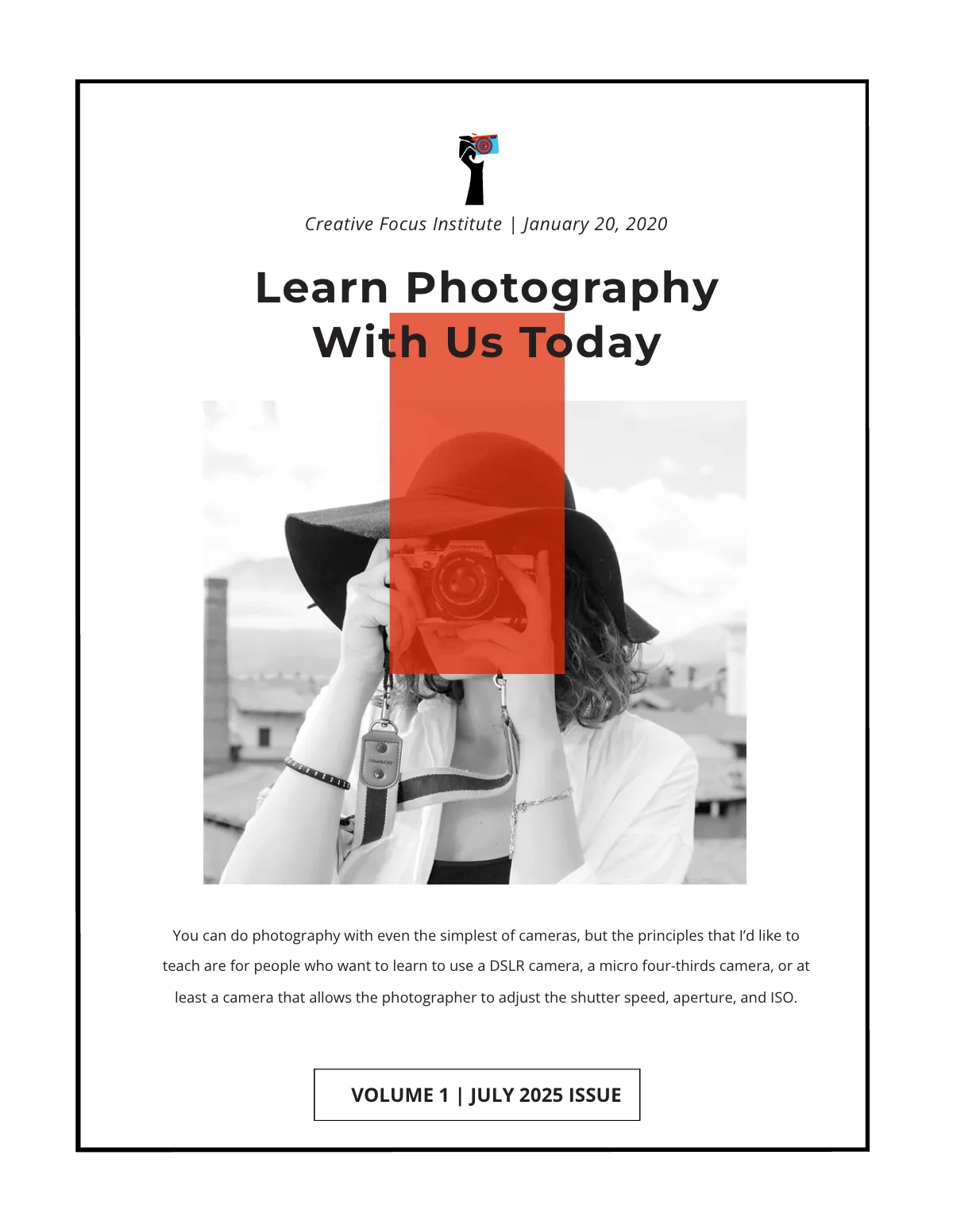 Free Modern Photography Magazine Template to Edit Online