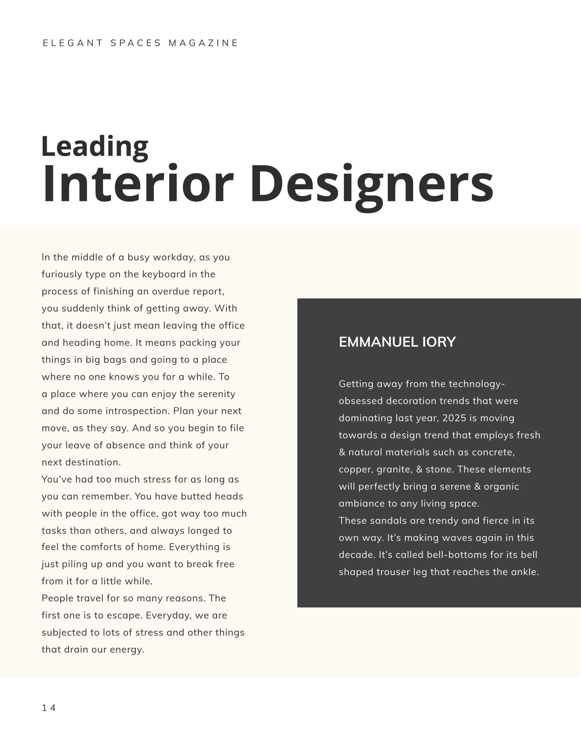 Free Printable Interior Design Magazine Template to Edit Online
