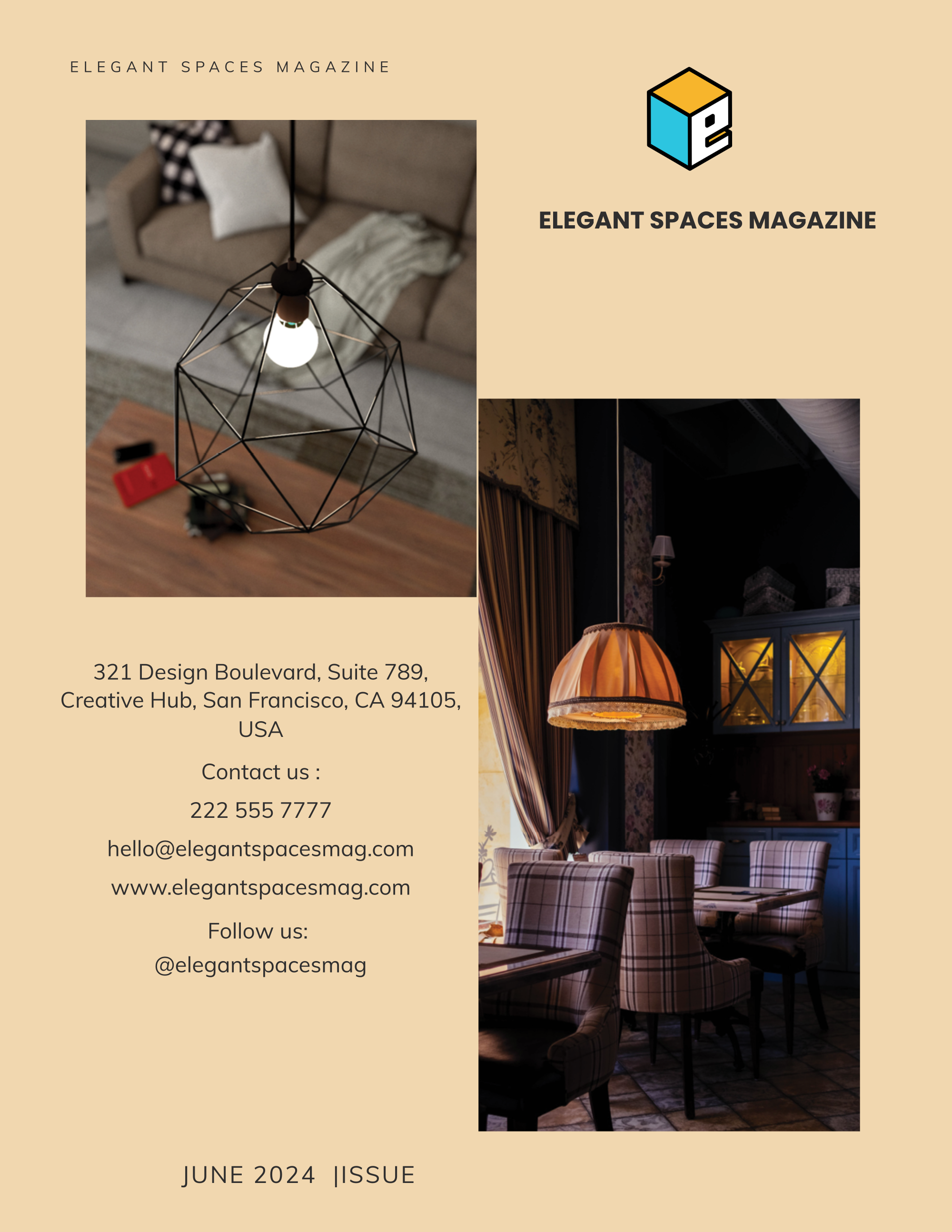 Free Printable Interior Design Magazine Template to Edit Online