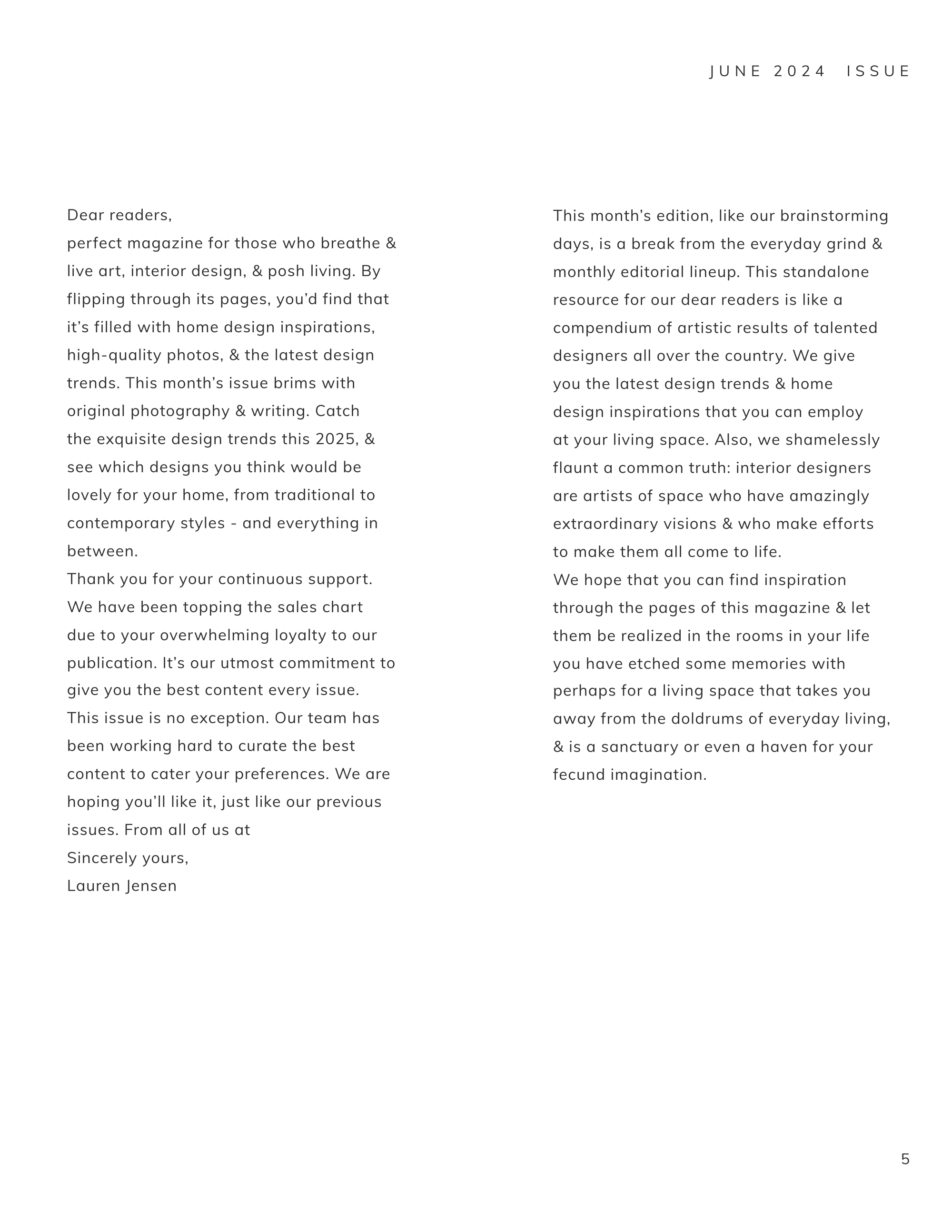 Free Printable Interior Design Magazine Template to Edit Online