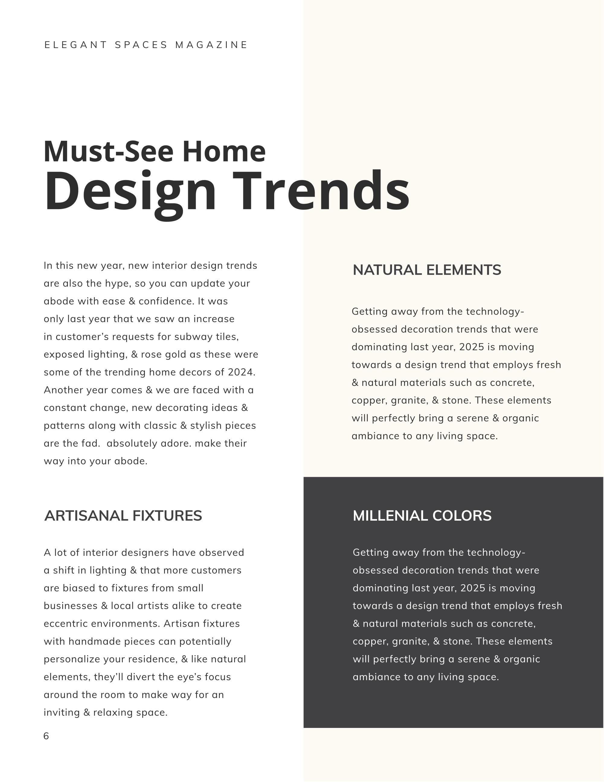 Free Printable Interior Design Magazine Template to Edit Online