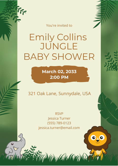 Jungle Baby Shower Invitation