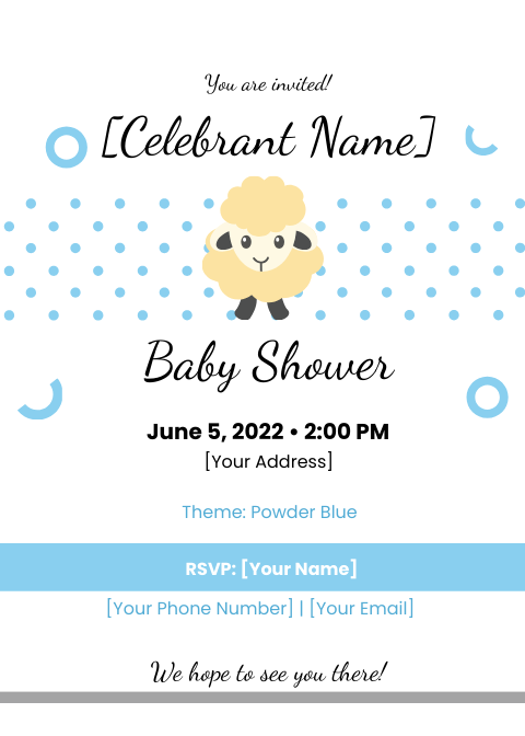 Lamb Baby Shower Invitation