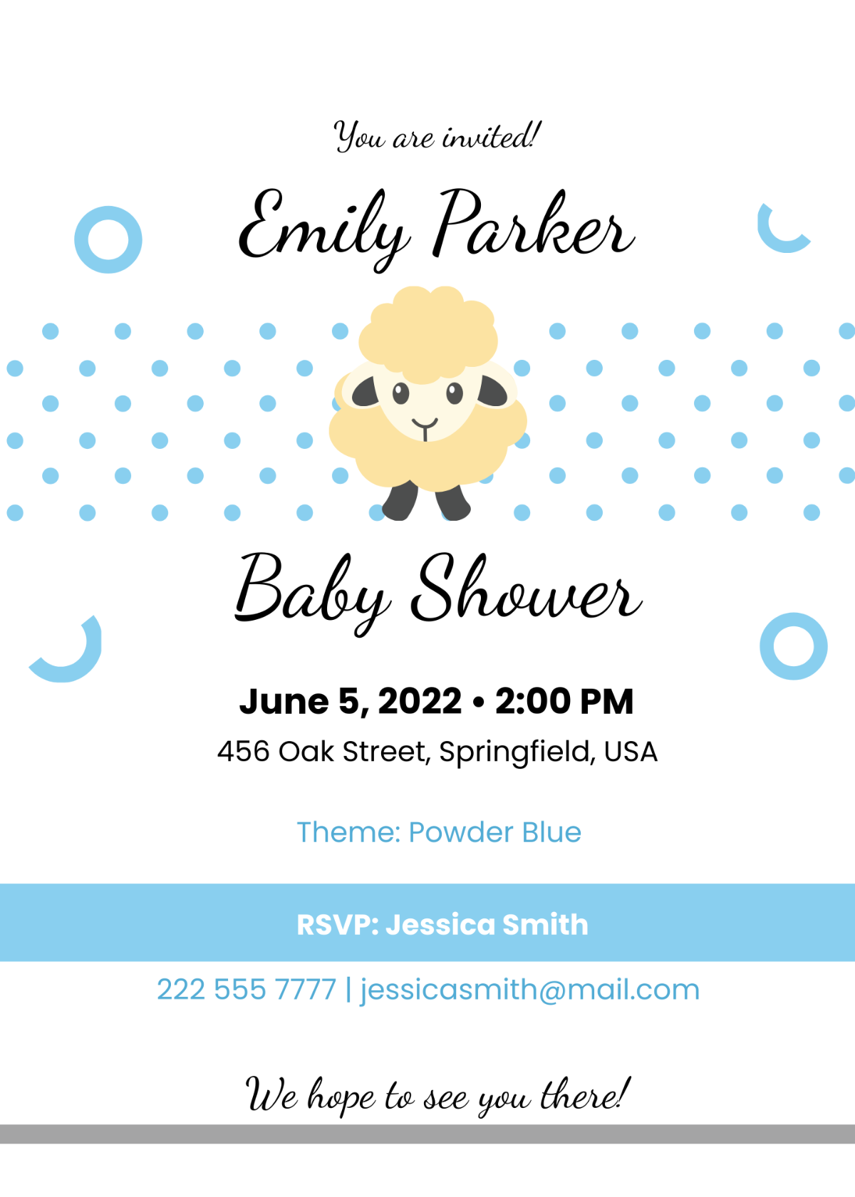 Lamb Baby Shower Invitation