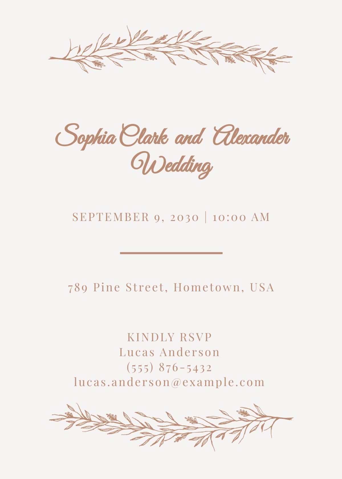 Modern Letterpress Wedding Invitation