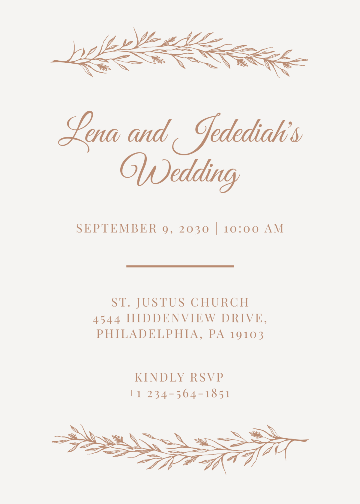 Modern Letterpress Wedding Invitation Template