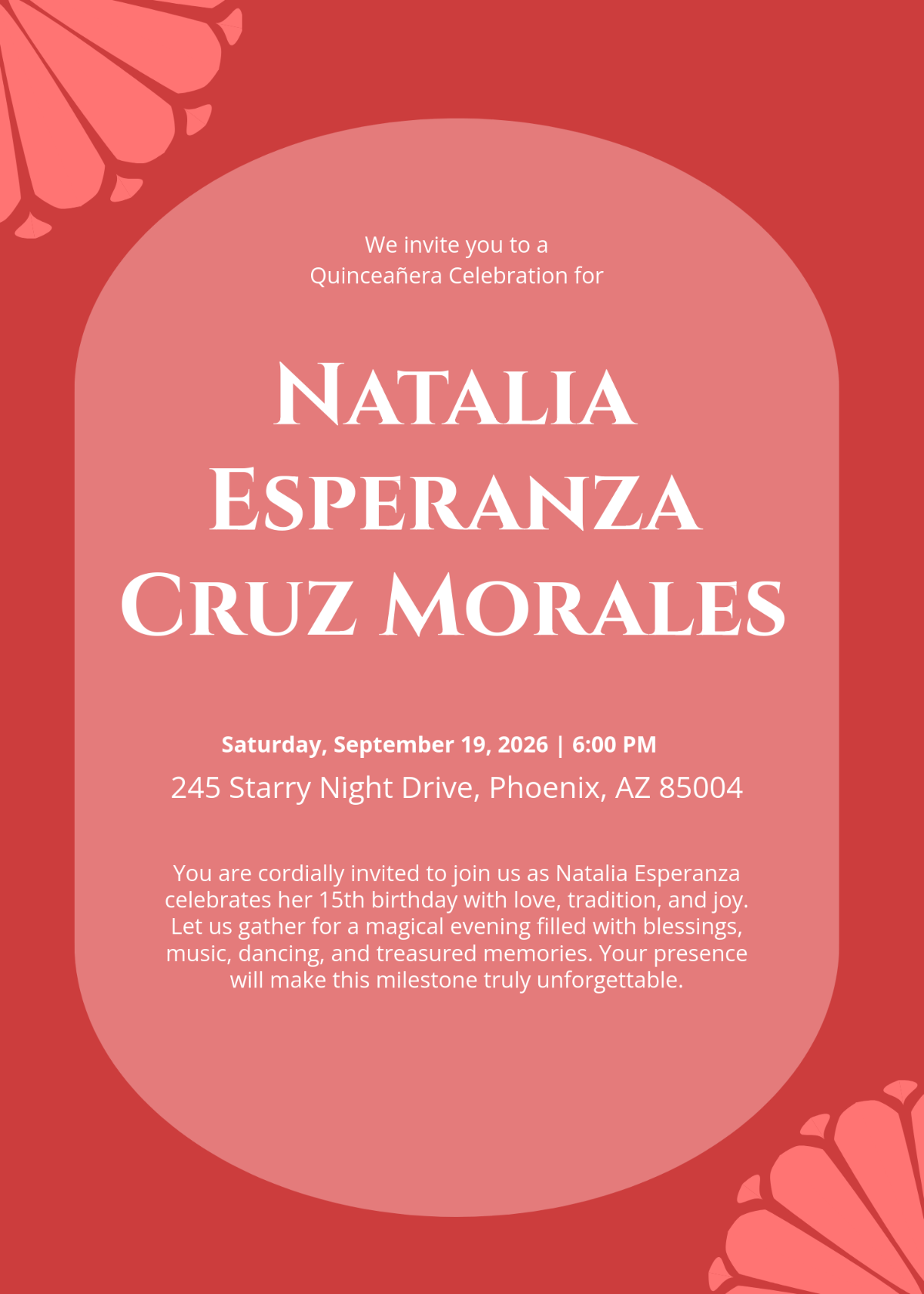 Free Quinceañera Birthday Invitation Template to Edit Online