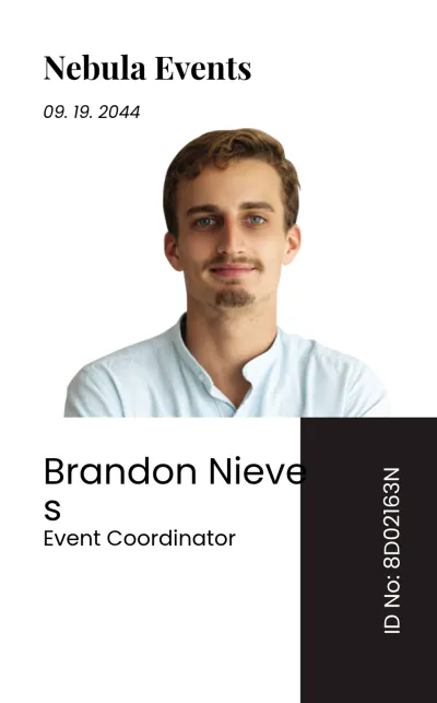 Free Event organizer ID Card Template to Edit Online