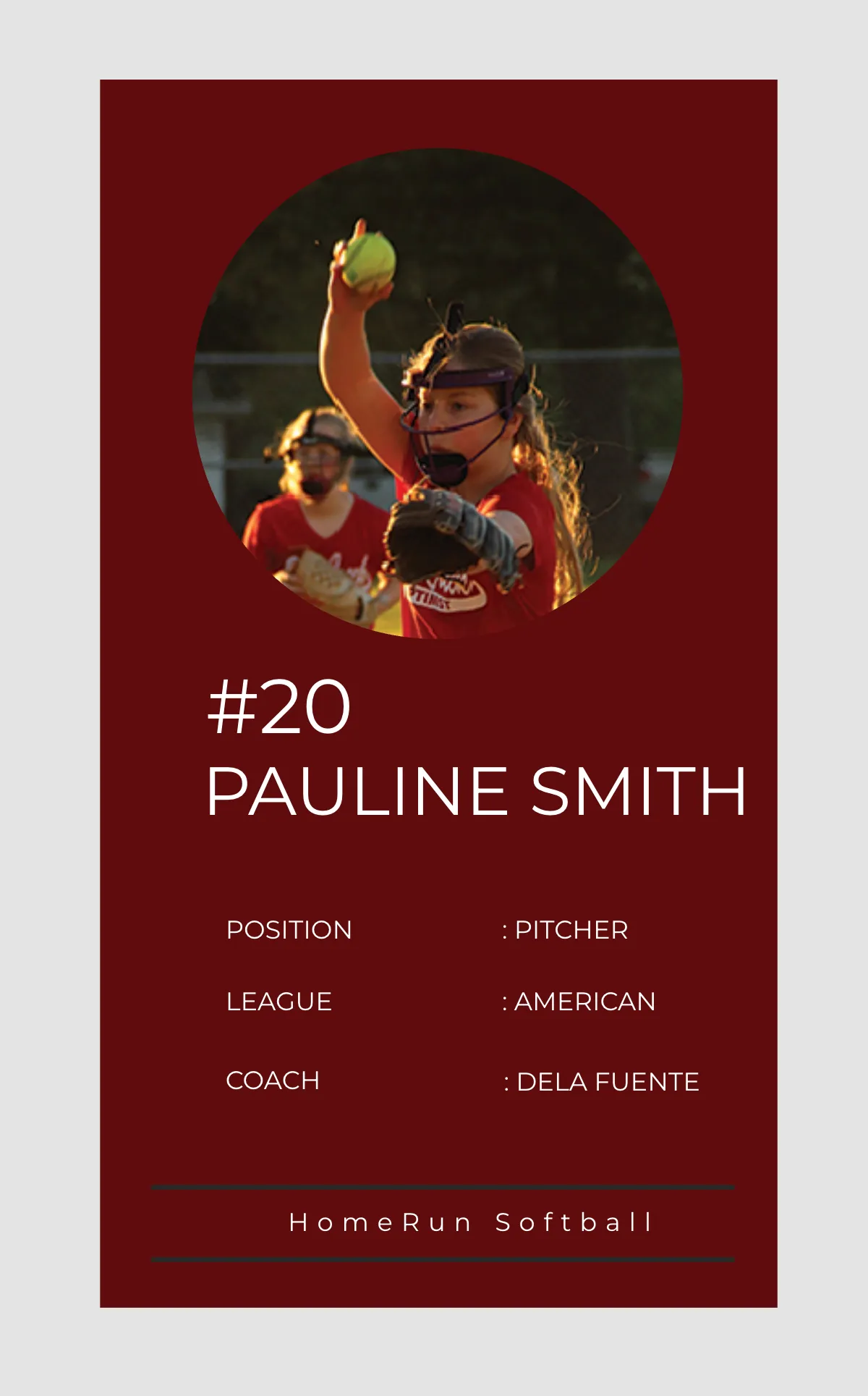 Free Softball Trading Card Template to Edit Online