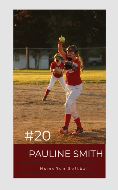 Free Softball Trading Card Template to Edit Online