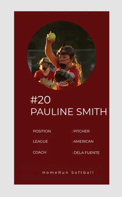 Free Softball Trading Card Template to Edit Online