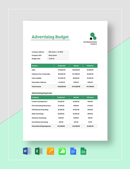 9  Advertising Budget Templates Free Sample Example Format Download