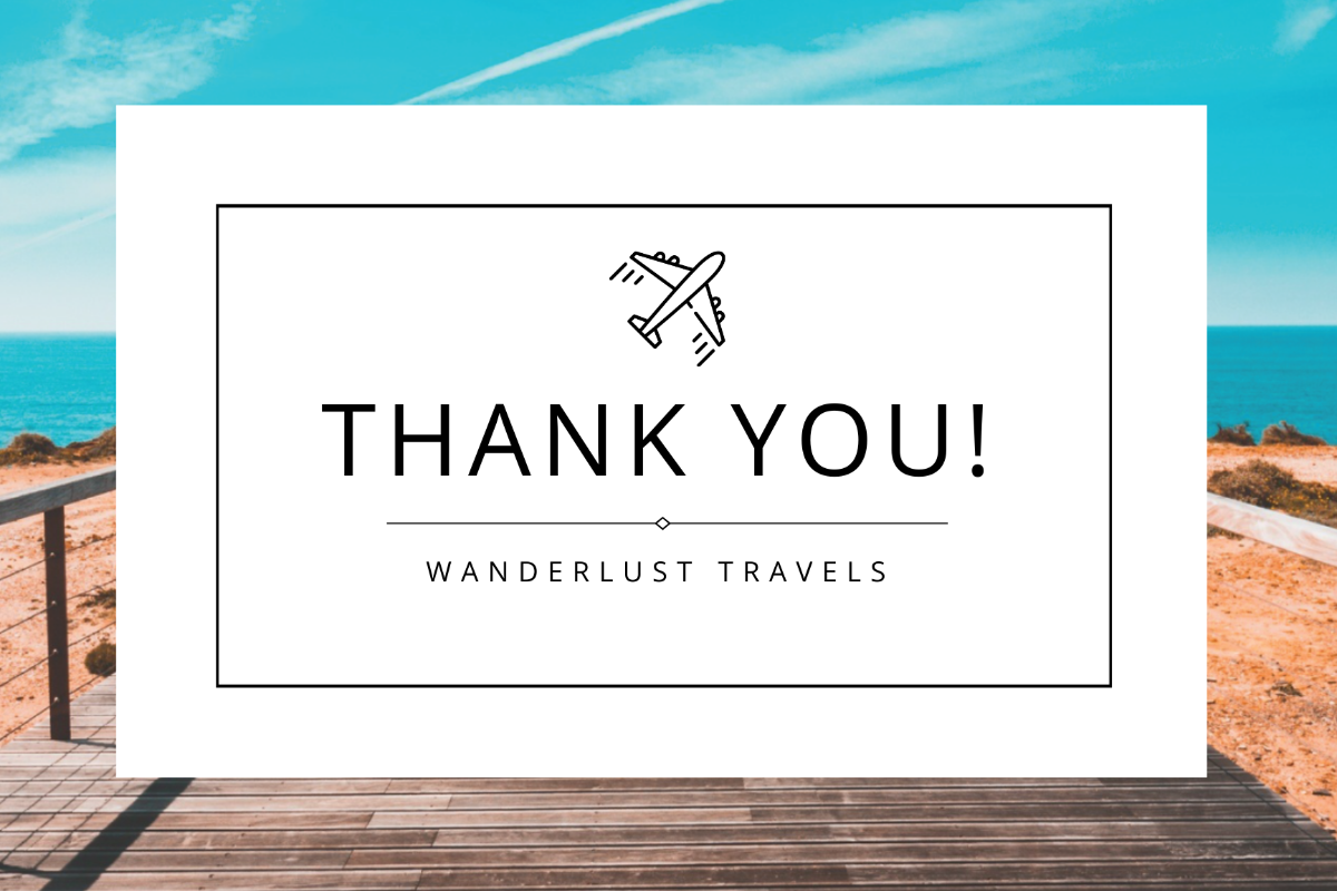 Travel Thank You Card Template - Edit Online & Download