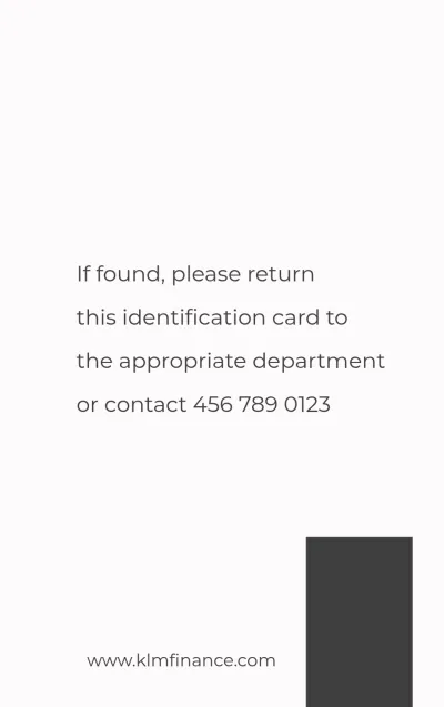 Free Vertical Blank ID Card Template to Edit Online