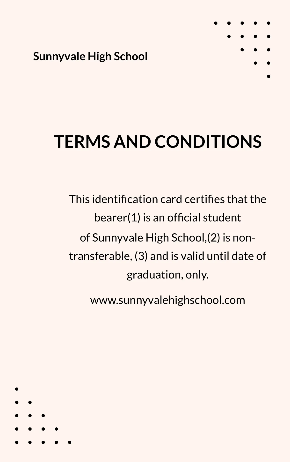 Free lSimple High School ID Card Template to Edit Online