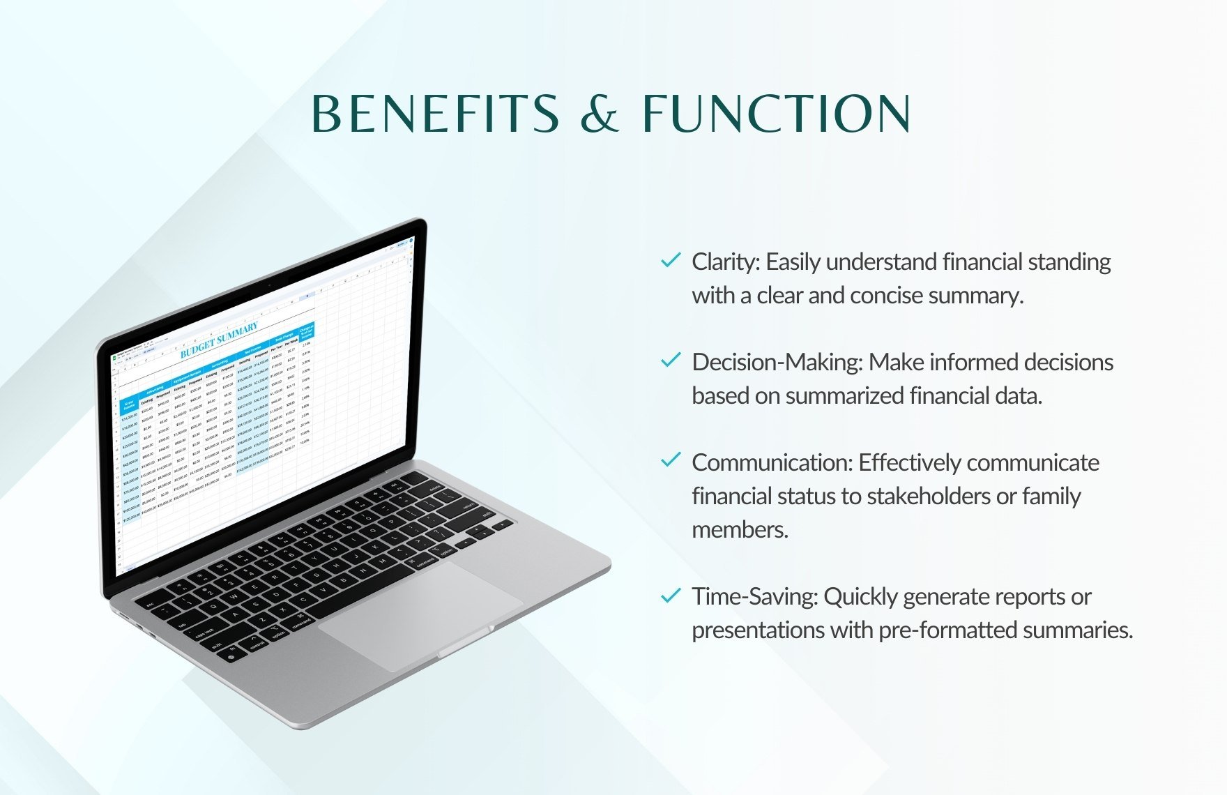 Budget Summary Template