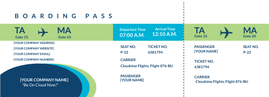 Boarding Pass Airline Ticket Template