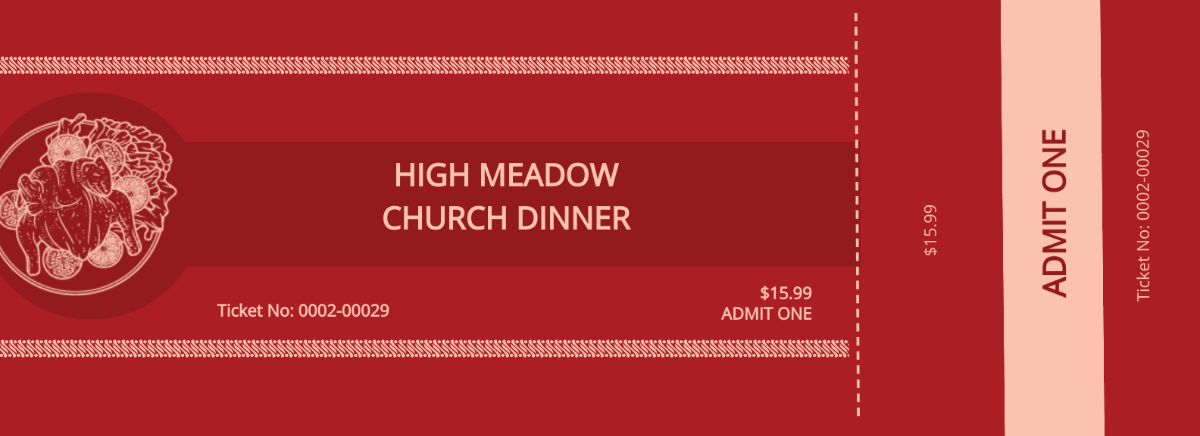 Church Dinner Ticket Template