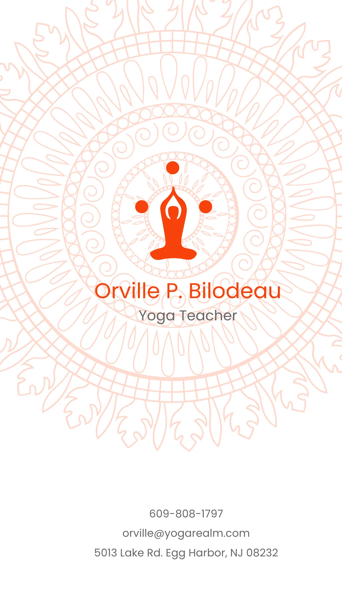 Free Elegant Yoga Teacher Business Card Template to Edit Online