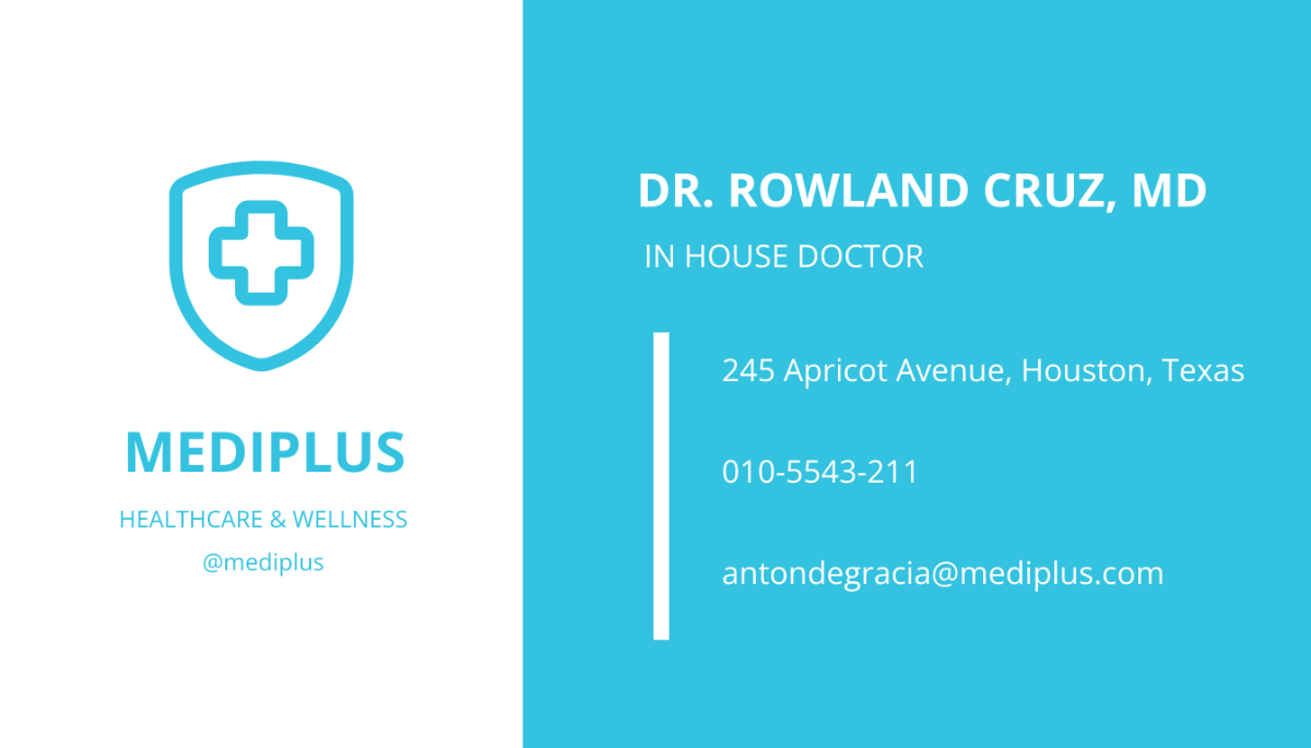 Free Healthcare & Wellness Business Card Template