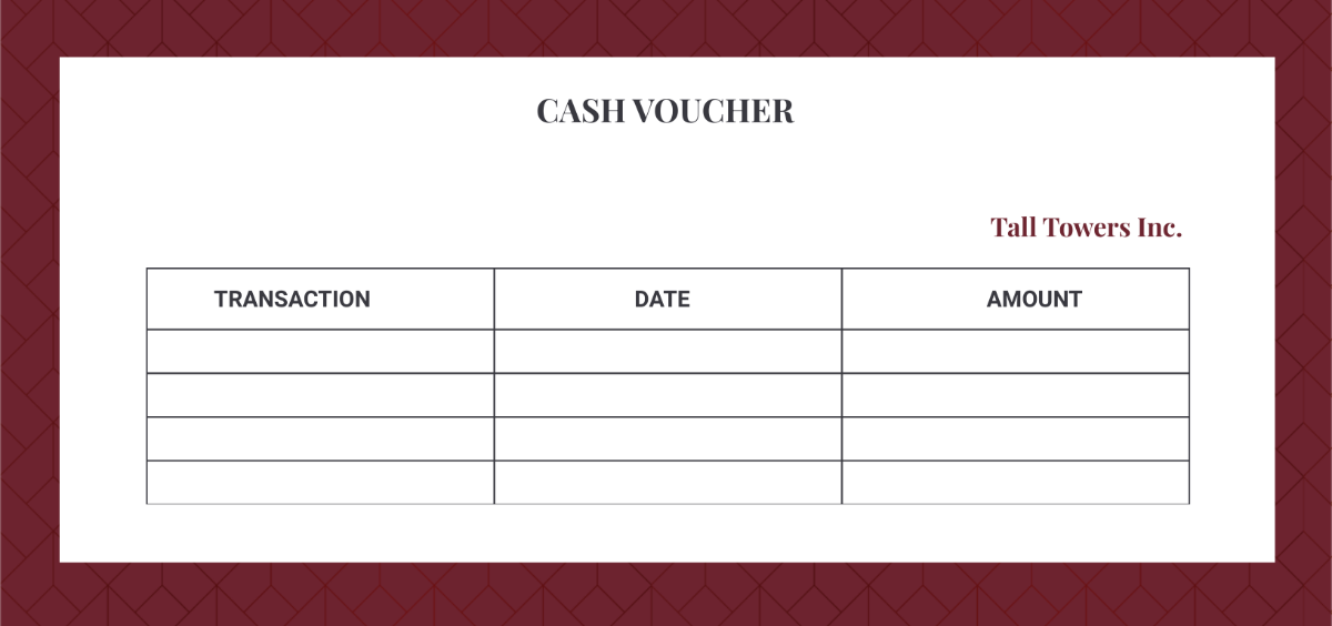 Company Cash Voucher