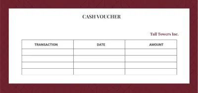Free Company Cash Voucher Template to Edit Online