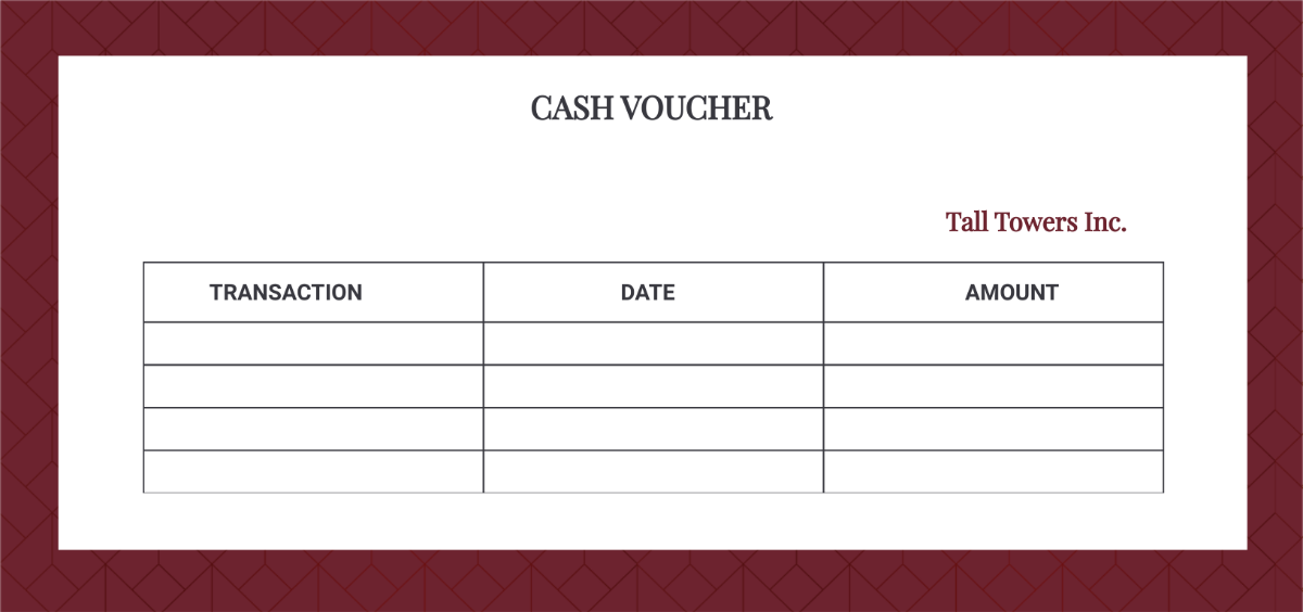 Company Cash Voucher Template