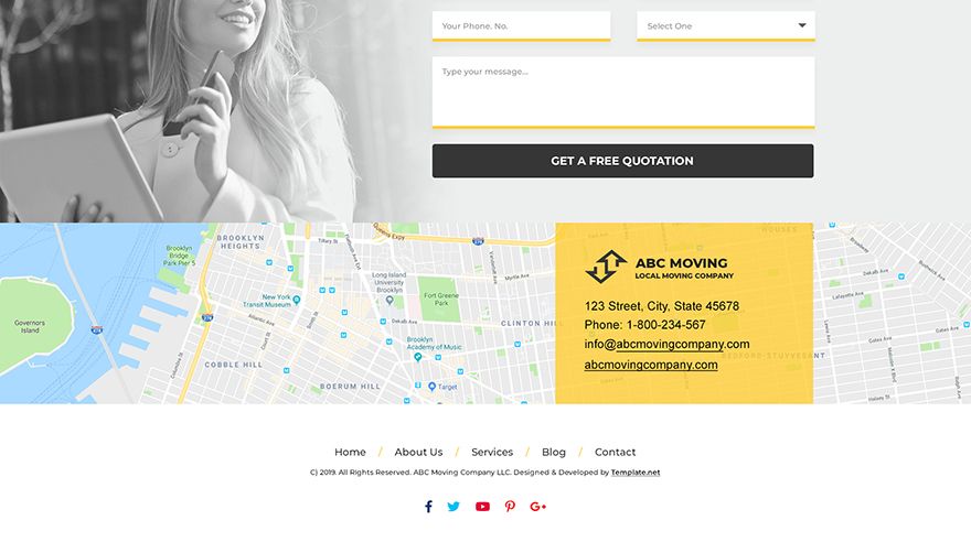Moving Company PSD Landing Page Template