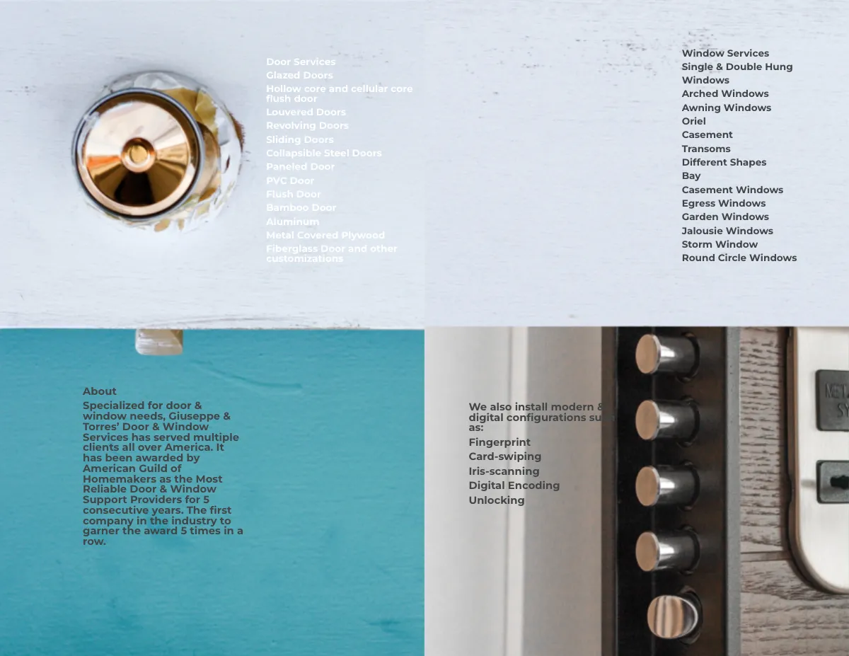 Free Window & Door Repair Bi-Fold Brochure Template to Edit Online