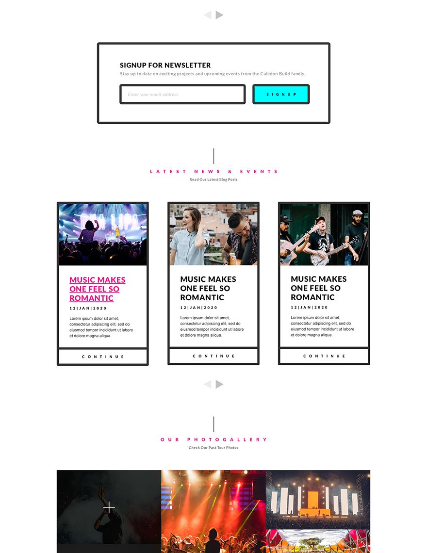 Music Band PSD Landing Page Template