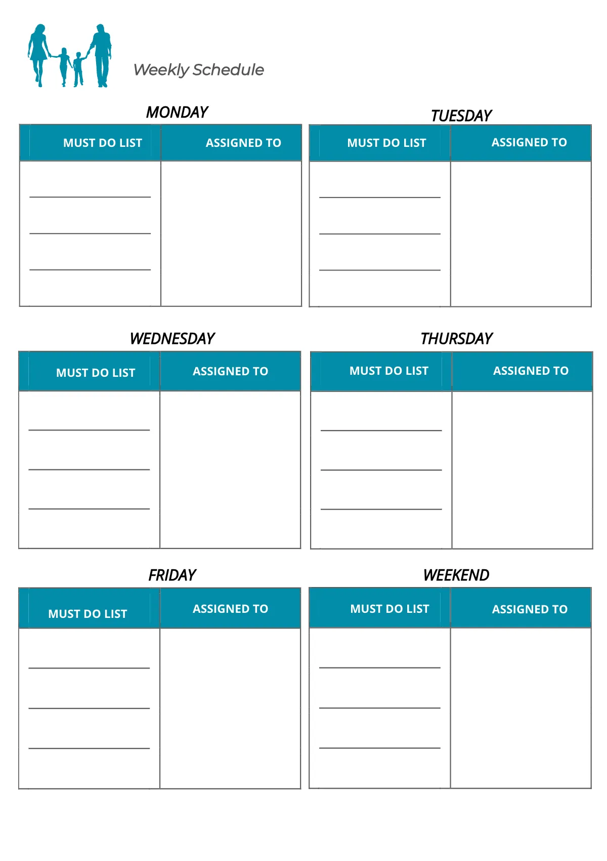 Free Printable Family Planner Template to Edit Online
