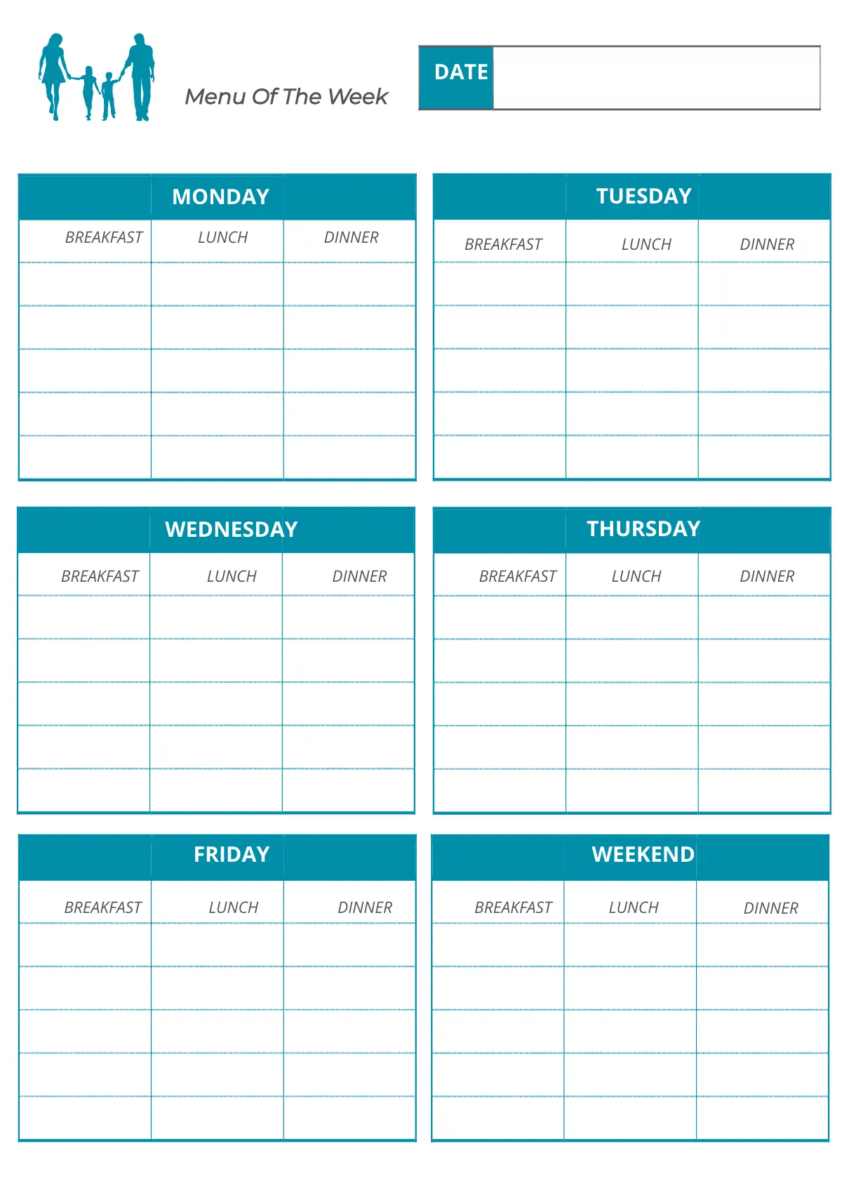 Free Printable Family Planner Template to Edit Online