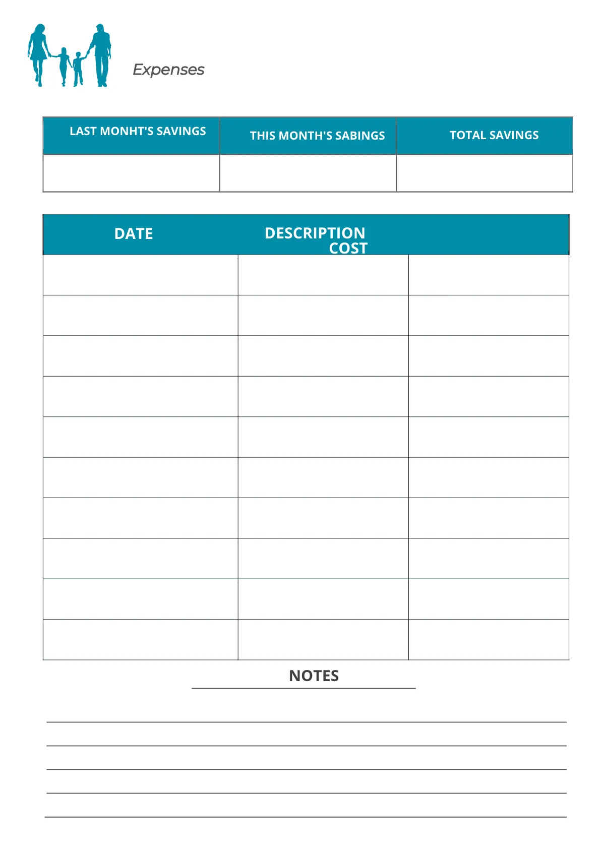Free Printable Family Planner Template to Edit Online
