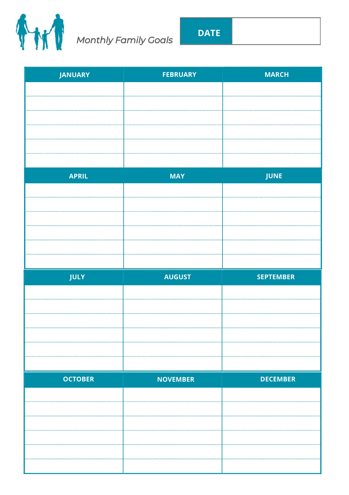 Free Printable Family Planner Template to Edit Online