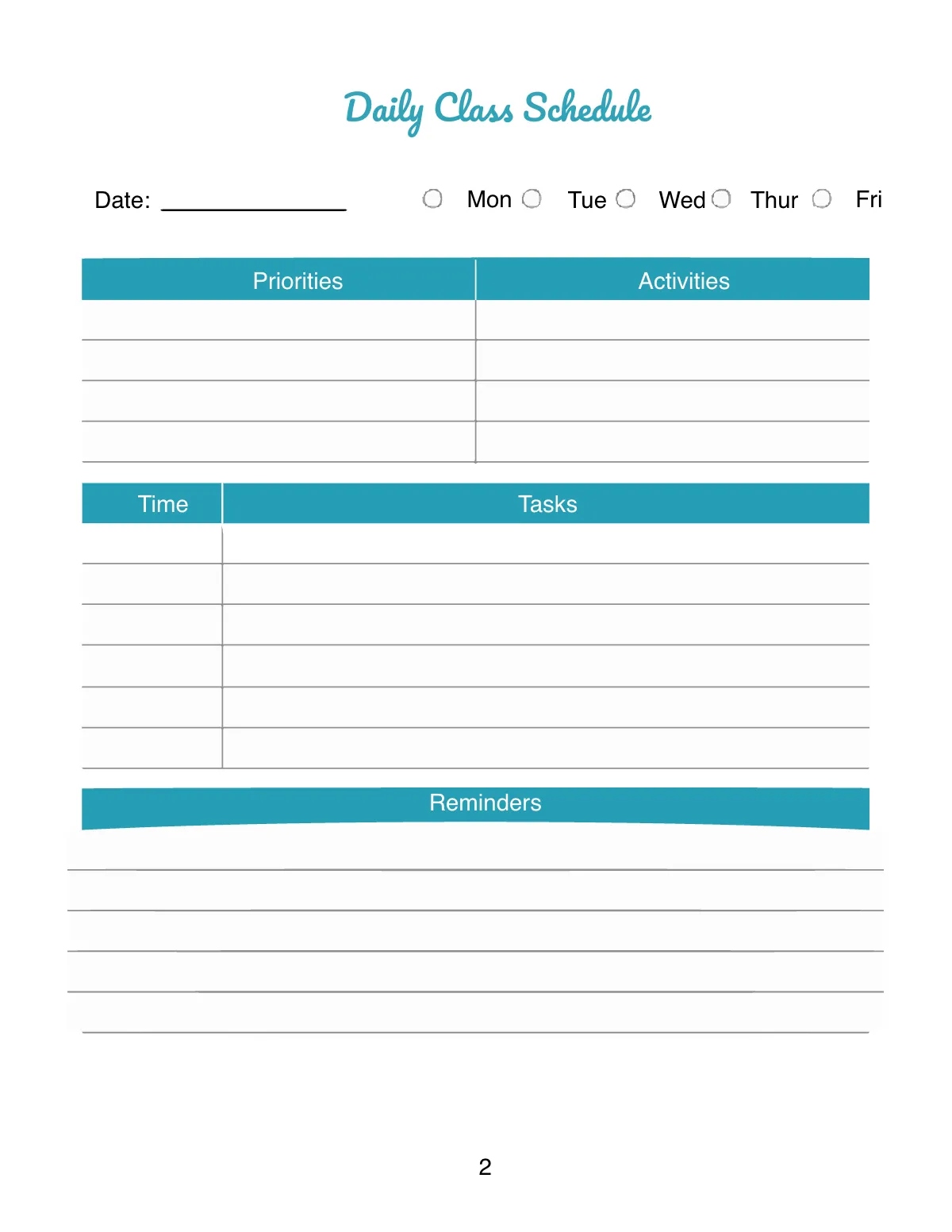 Free Personal Preschool Planner Template to Edit Online