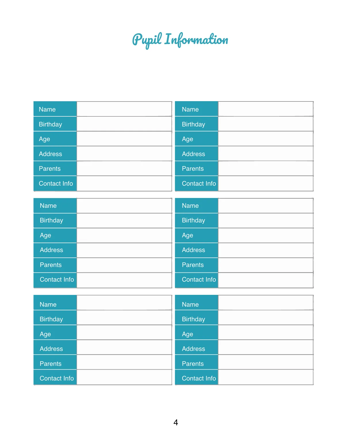 Free Personal Preschool Planner Template to Edit Online