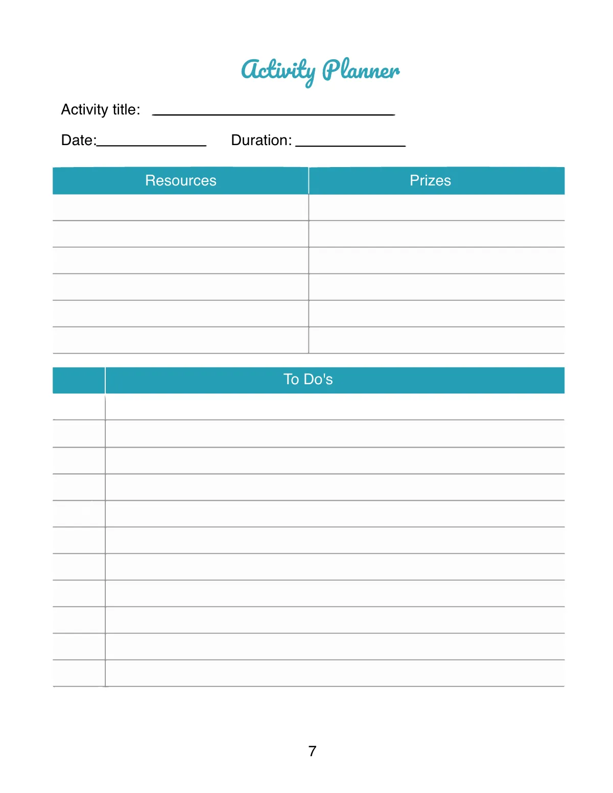 Free Personal Preschool Planner Template to Edit Online