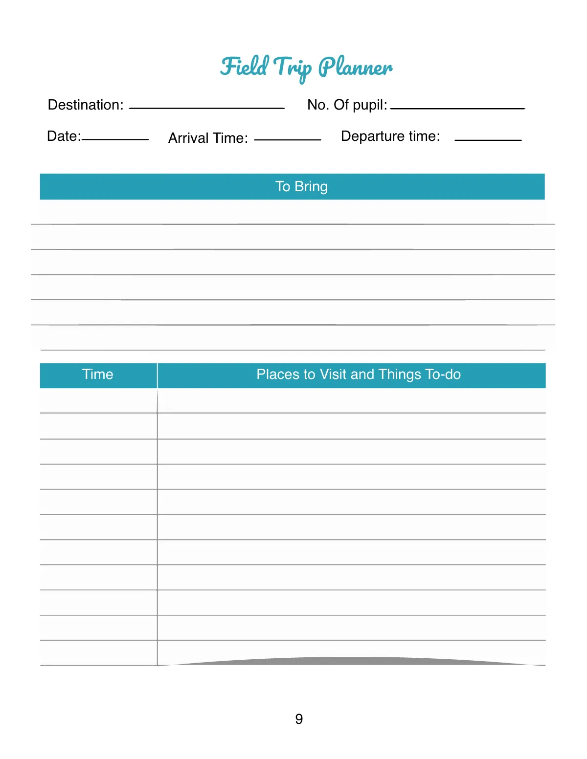Free Personal Preschool Planner Template to Edit Online