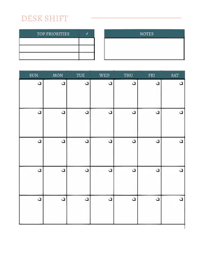 Free Front Desk Planner Template to Edit Online