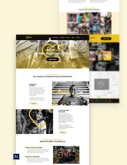 NGO PSD Landing page Template