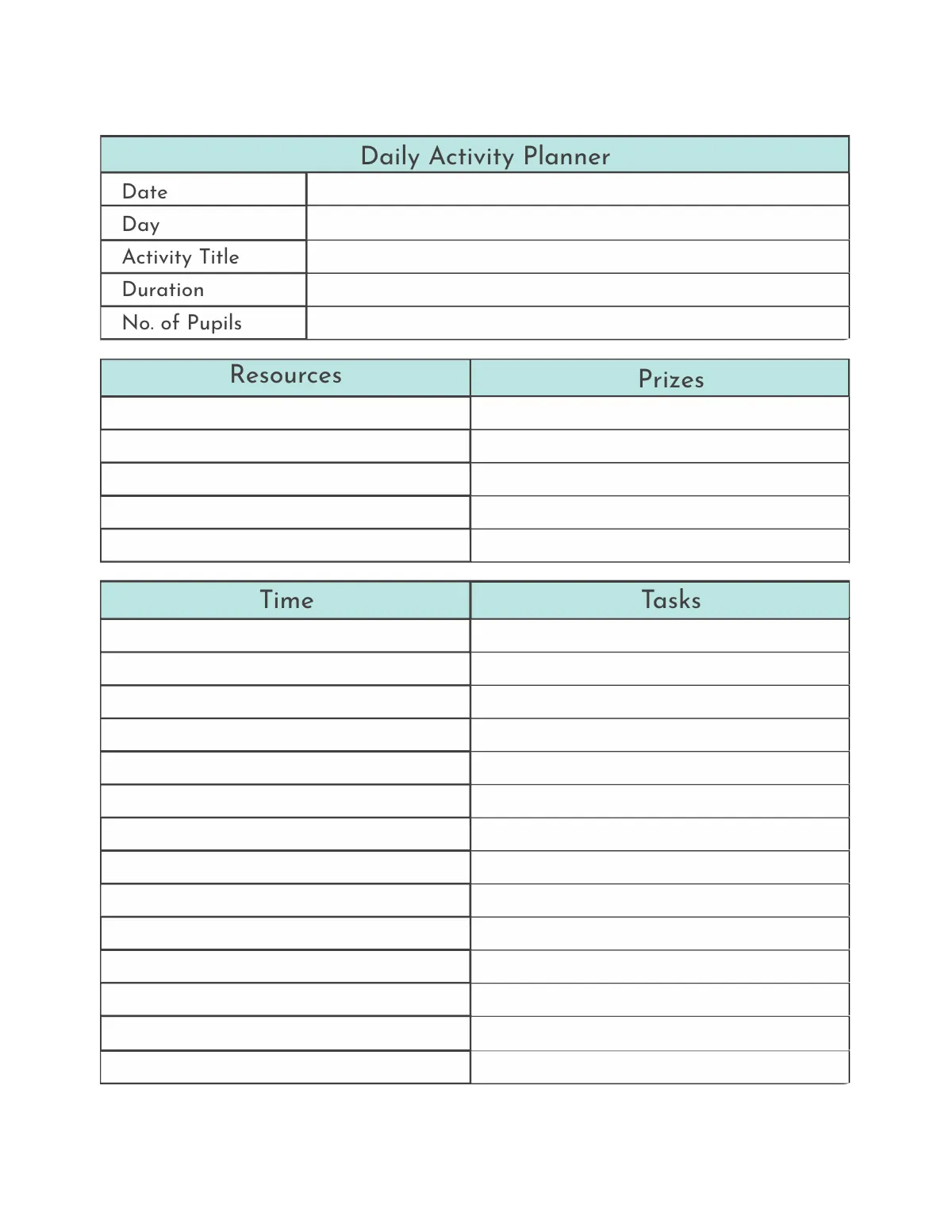 Free Daily Preschool Planner Template to Edit Online