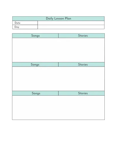 Free Daily Preschool Planner Template to Edit Online
