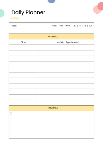 Free Printable Employee Planner Template to Edit Online
