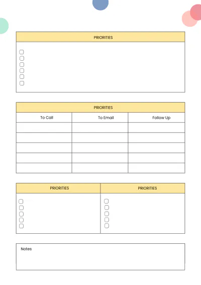 Free Printable Employee Planner Template to Edit Online